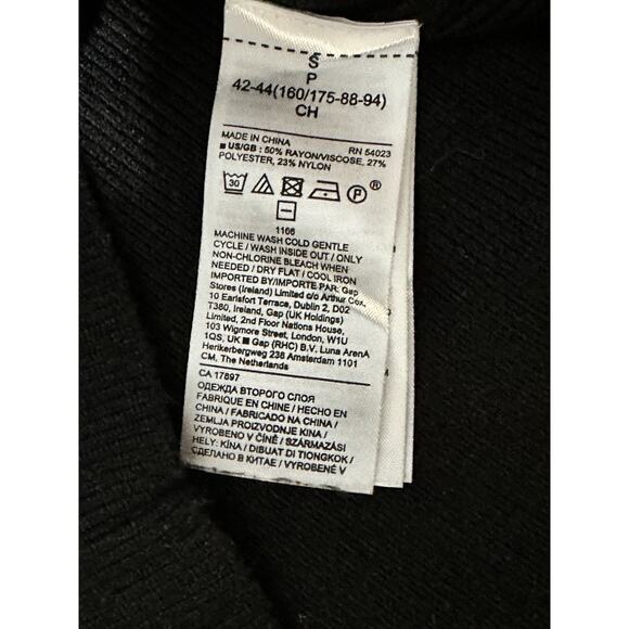 Womens Banana Republic Sweater Sz Small Black Heavy Ribbed Balloon Sleeves - Picture 6 of 6